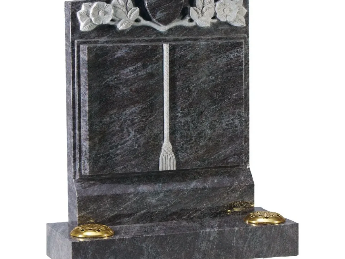Bahama-Blue-Granite-Book-Memorial-with-Carved-Roses-and-Heart.webp
